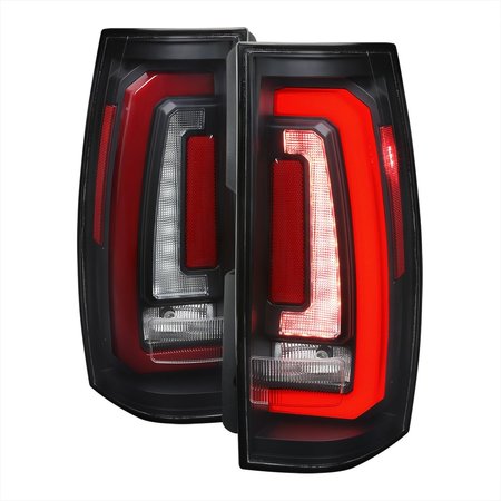 SPEC-D TUNING LED TAILLIGHT MATTE BLACK HOUSING AND CLEAR LENS, 2PK LT-DEN07JRLED-SQ-RS